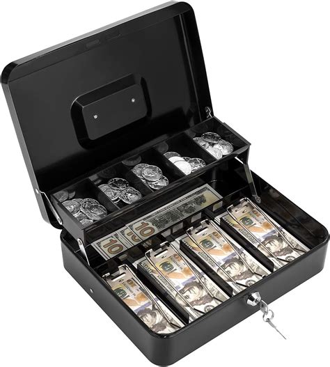 large metal cash box|lockable cash box with key.